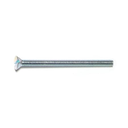 Midwest Fastener 1/8" x 2 in Slotted Flat Machine Screw, Zinc Plated Steel, 24 PK 61366
